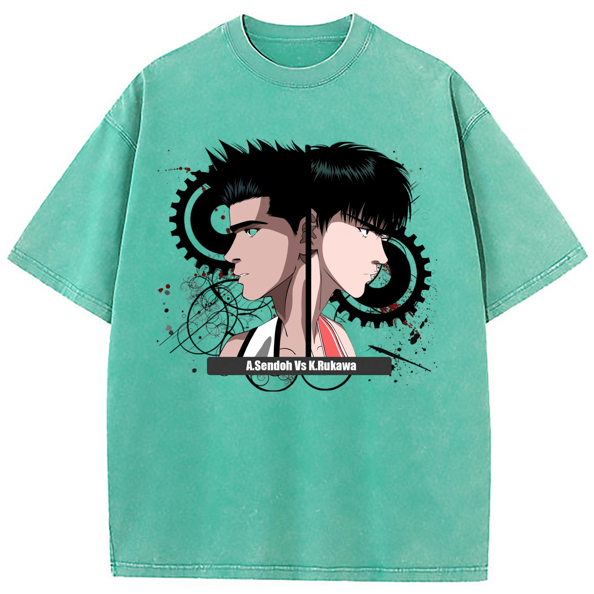 （画像用） SLAM DUNK／スラムダンク 綿100% ヴィンテージ風 半袖Tシャツ（フロントプリント）